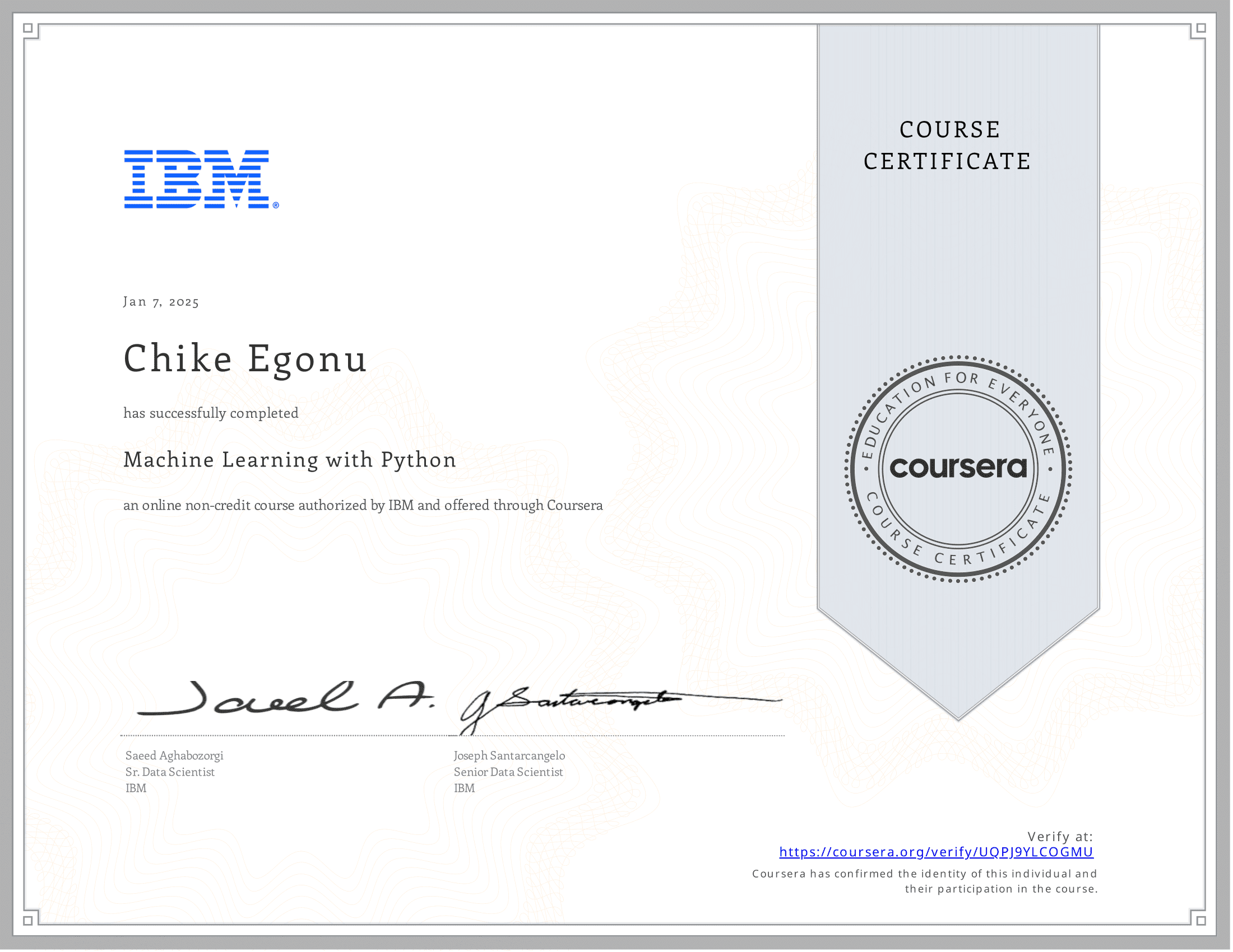 Machine Learning with Python