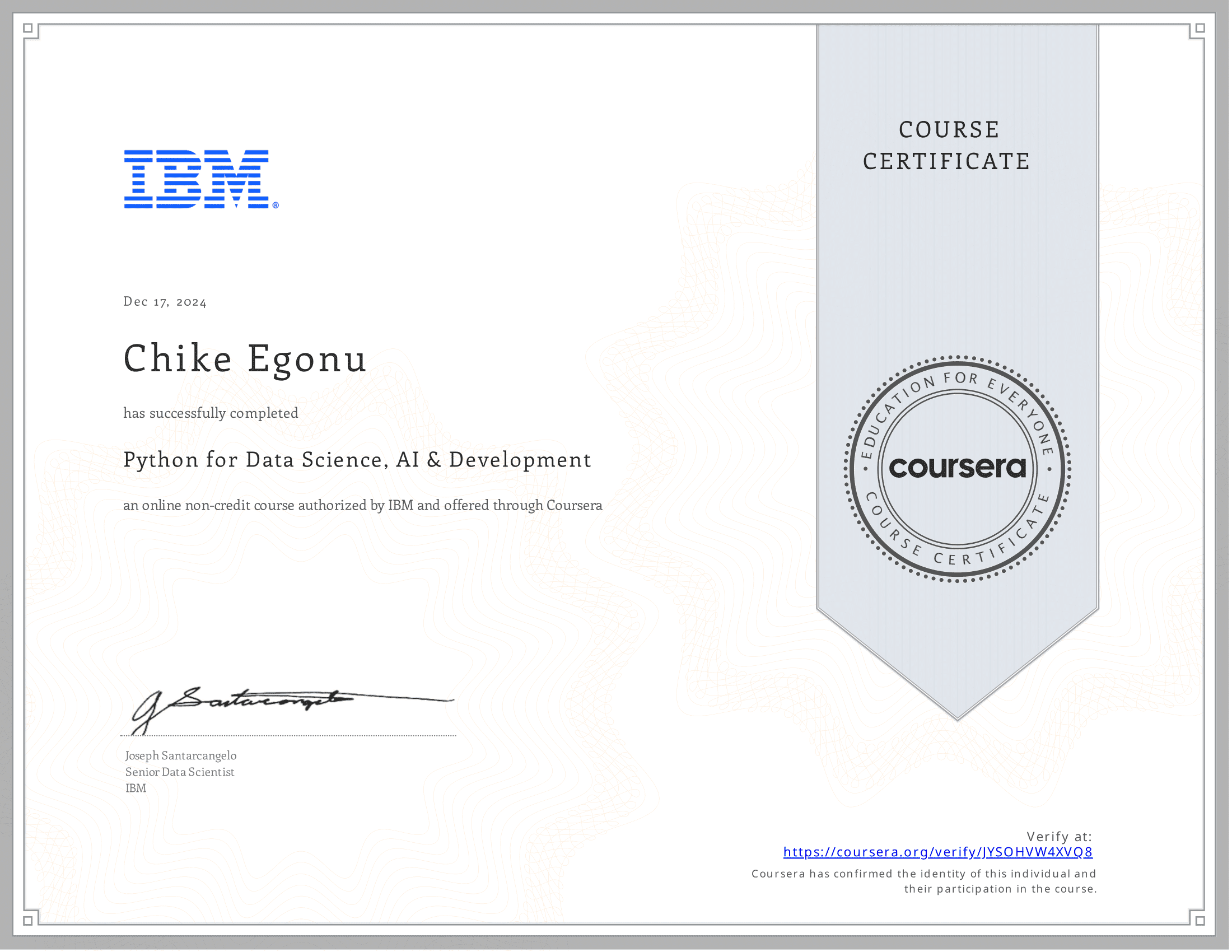 Python for Data Science, AI & Development